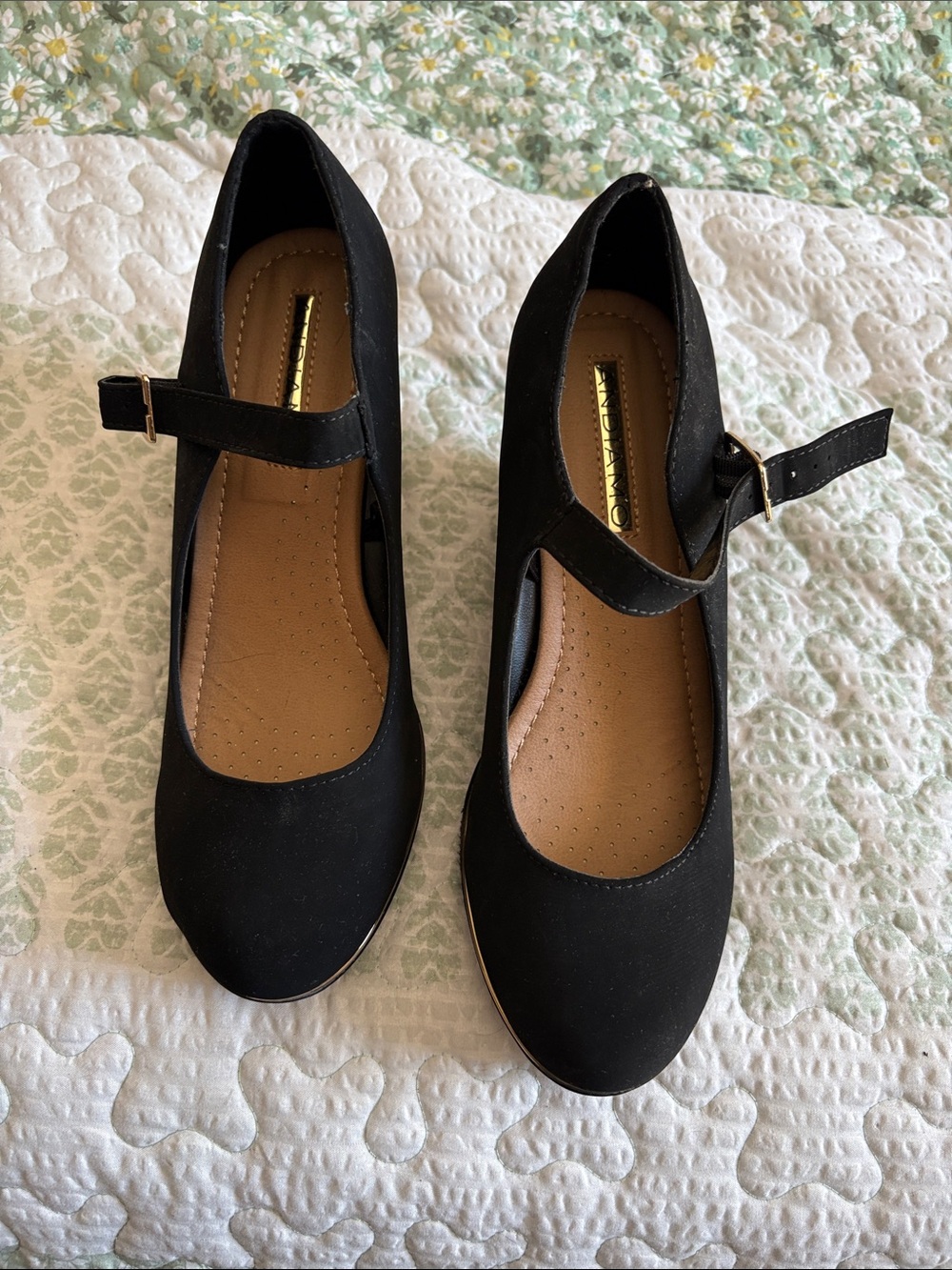 Women’s Black Mary Jane Flats with Buckle Strap